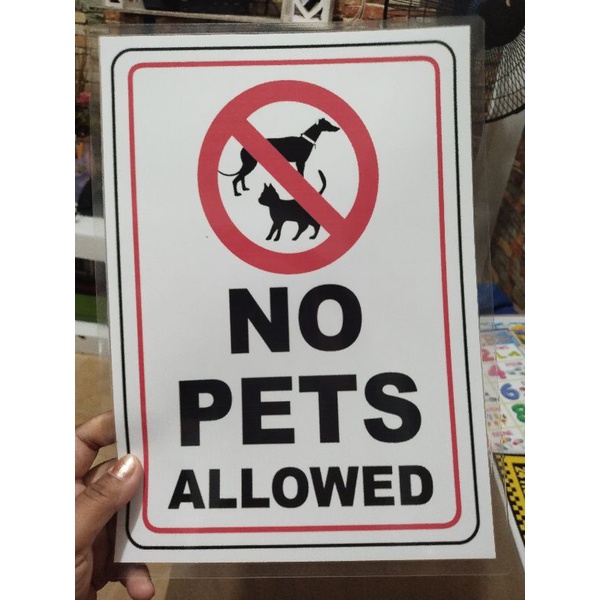 No pets allowed signage laminated | Shopee Philippines