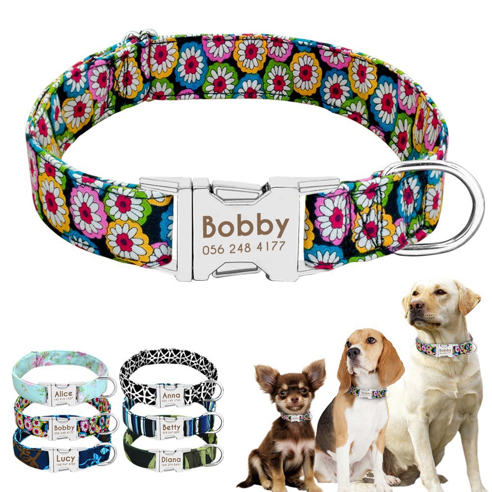 monogrammed dog collars nylon