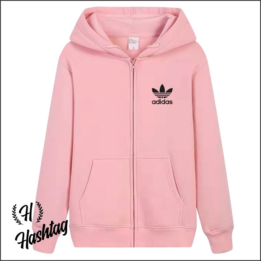 Korean fashion Adidas Hoodie Jacket With Zipper Thick Fabric Stretchable Cotton Clothing long