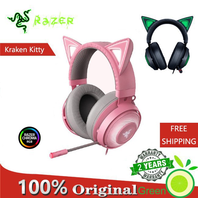 Razer Kraken Kitty Chroma Usb Gaming Headset Retractable Noise Cancelling Microphone Headset Shopee Philippines