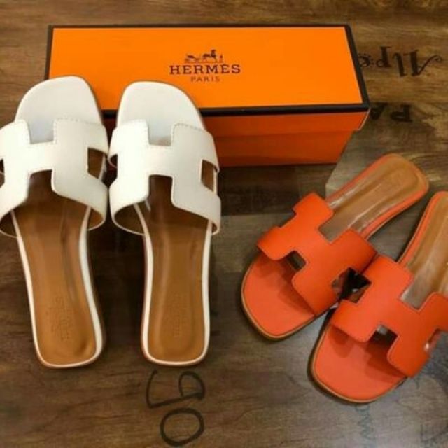 white hermes slides