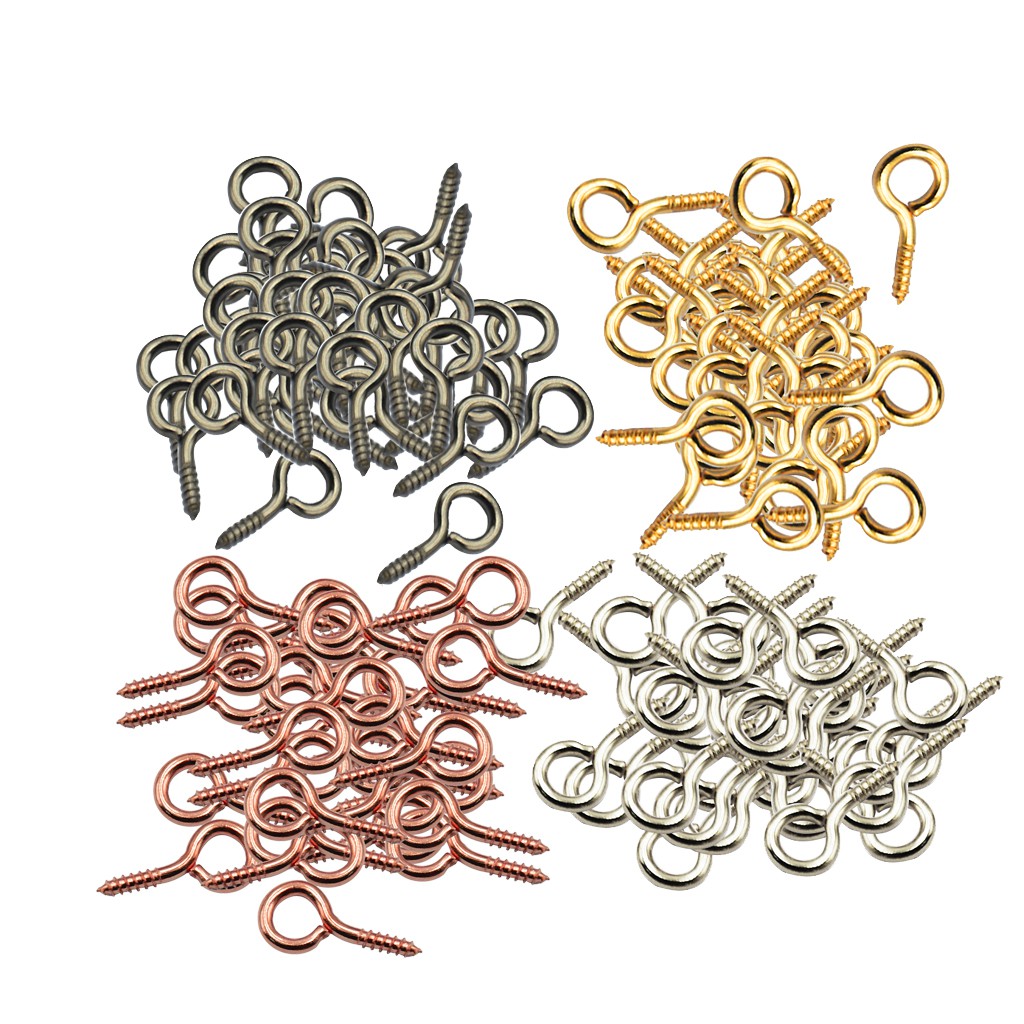 Crafts 400 pcs Iron Hooks Eyelets Screw Threaded Eye Pins Eyepins DIY