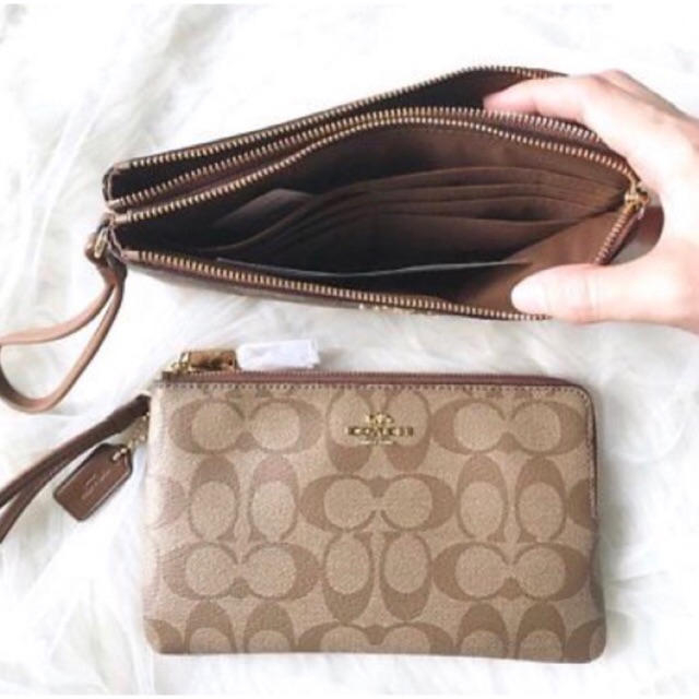 Coach Large DoubleZip Wallet/Wristlet | Shopee Philippines