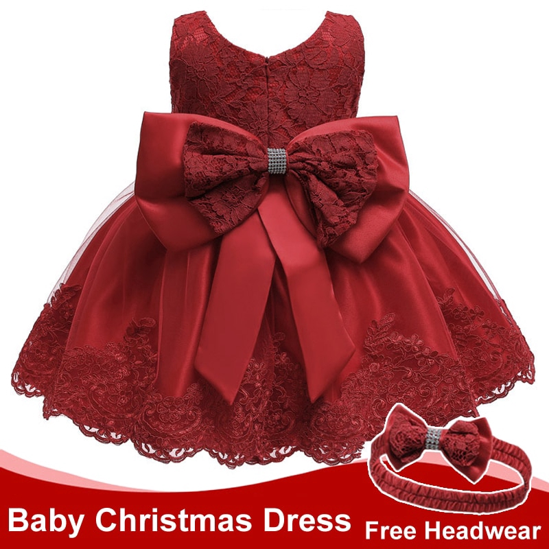 baby in christmas dress