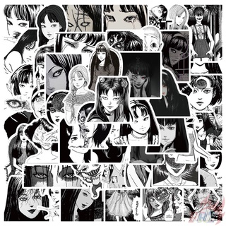 50Pcs/Set ❉ Junji Ito Classical Horror Comics Series 06 Stickers ❉ Manga Tomie Uzumaki Souichi Tsujii DIY Fashion Mixed Luggage Laptop Skateboard Doodle Decals Stickers
