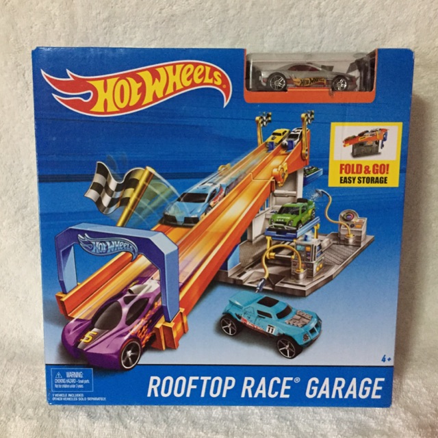 hot wheels rooftop race garage playset