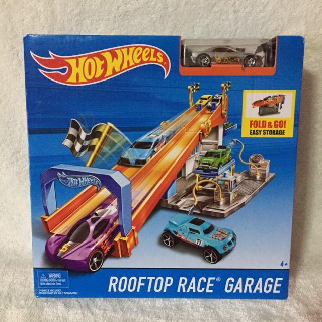 hot wheels rooftop race garage