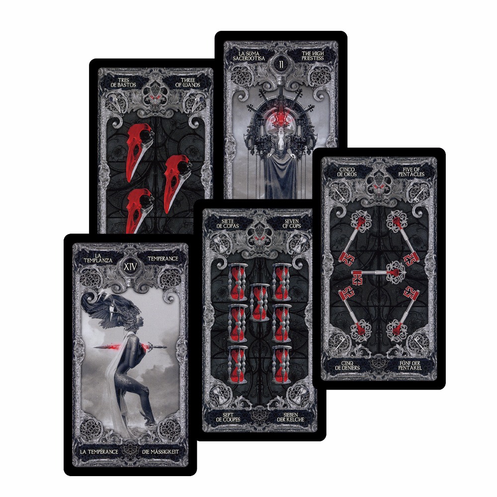78pcs/set Dark Tarot Card Deck Mysterious Divination Personal Board Game English 