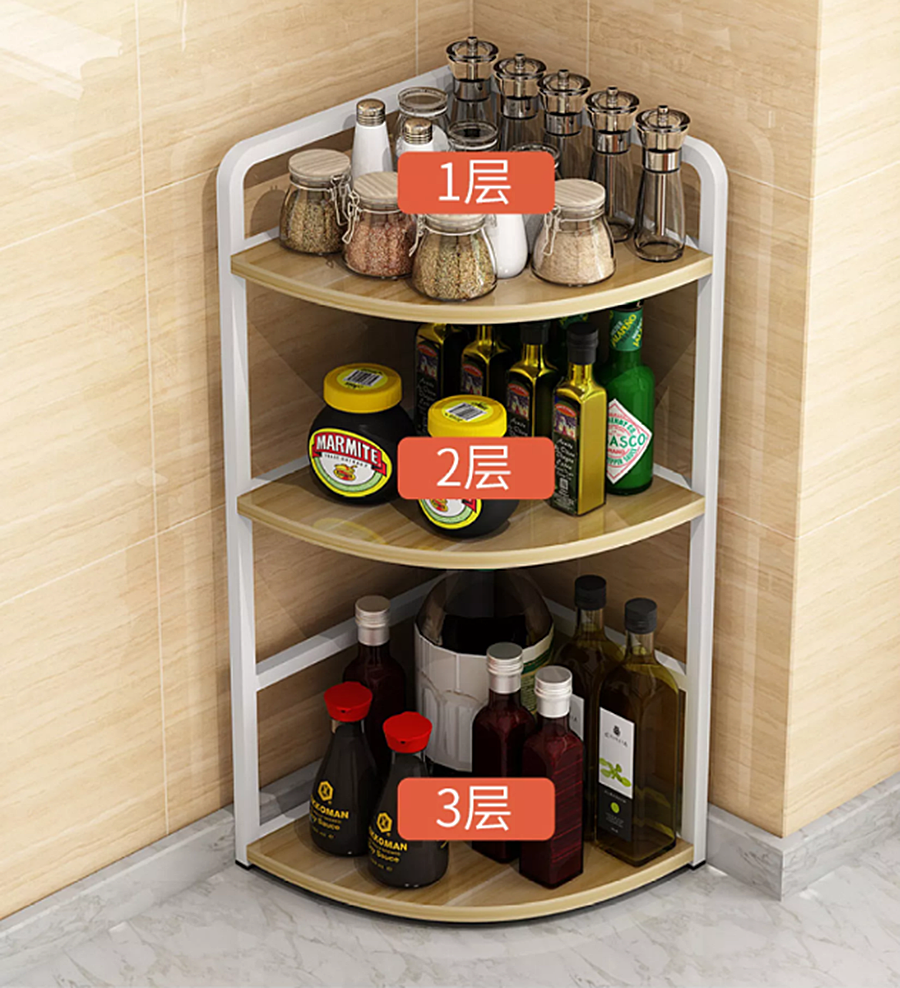 Corner shelf spice rack spice rack stainless steel kitchen supplies of
