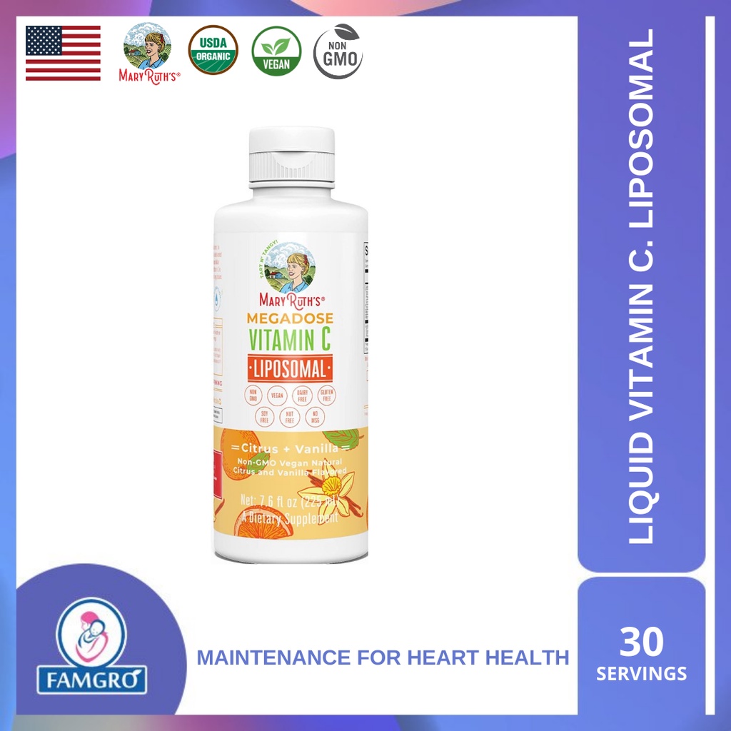 Mary Ruth Megadose Liquid Vitamin C Liposomal Immune Support for Men