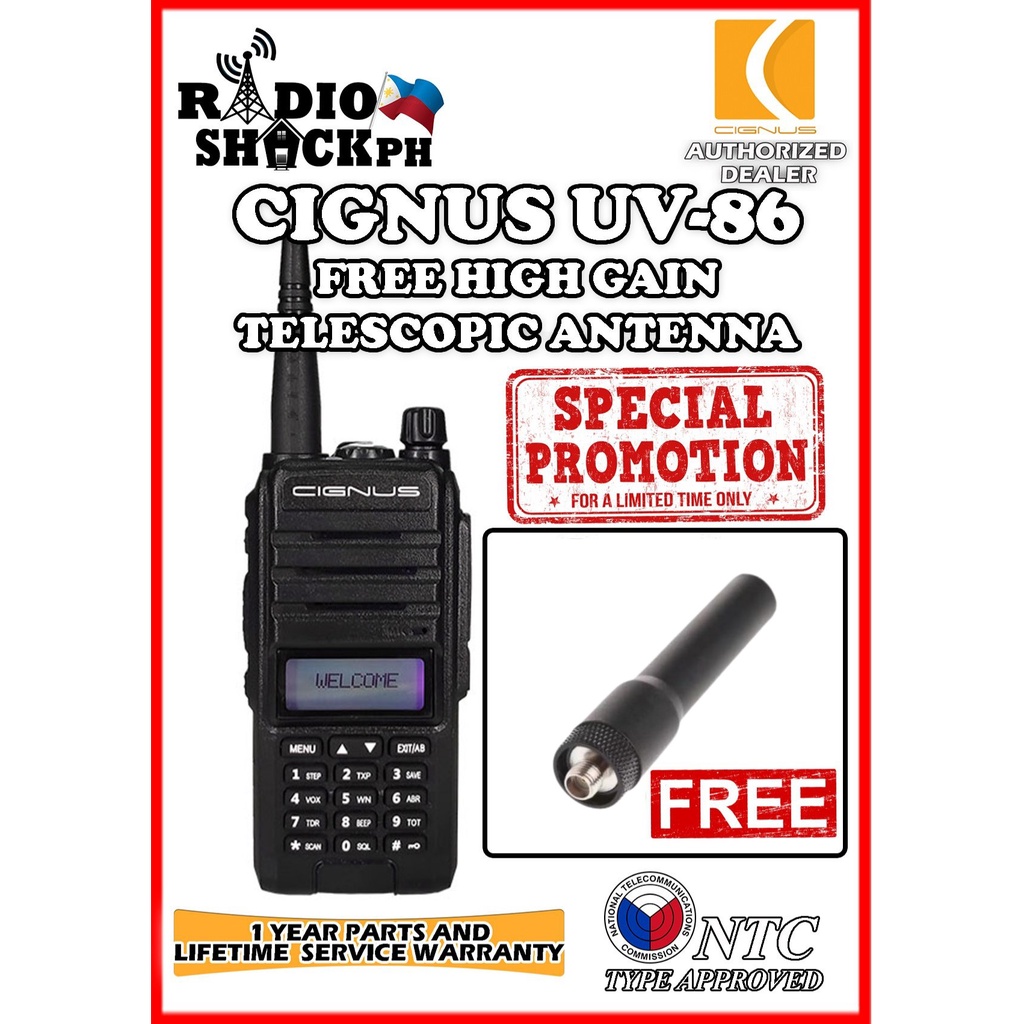 BUY1TAKE1 Cignus UV86 Dual Band 5 Watts Power Cheapest Dual Band NTC