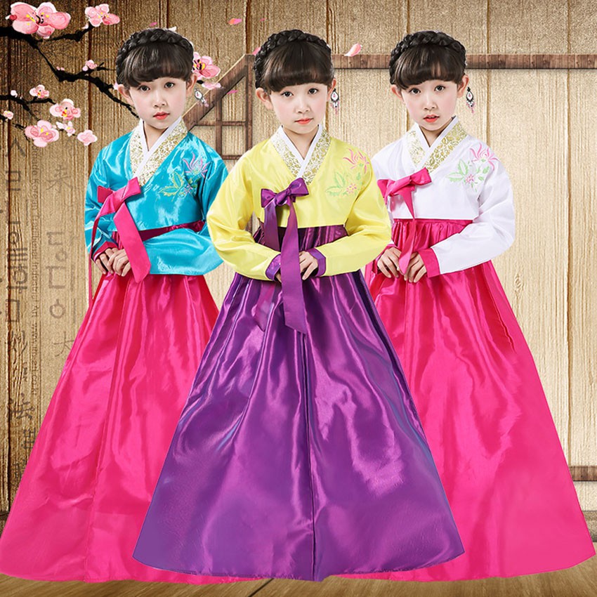 Child Embroidered Korean Traditional Dress Ethnic Minorities Girl ...