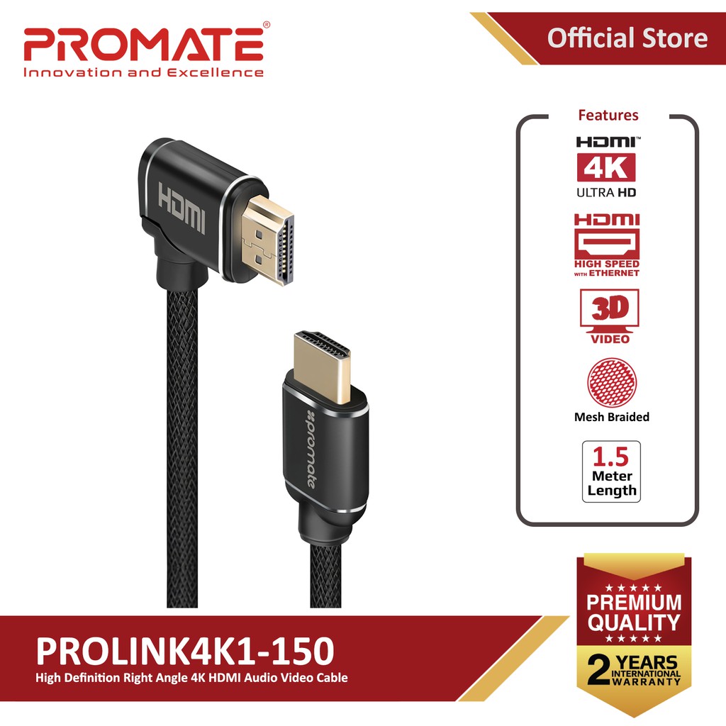 Promate ProLink4K1 150 4K HDMI Cable 4K Ultra HD 150cm Mesh Armored