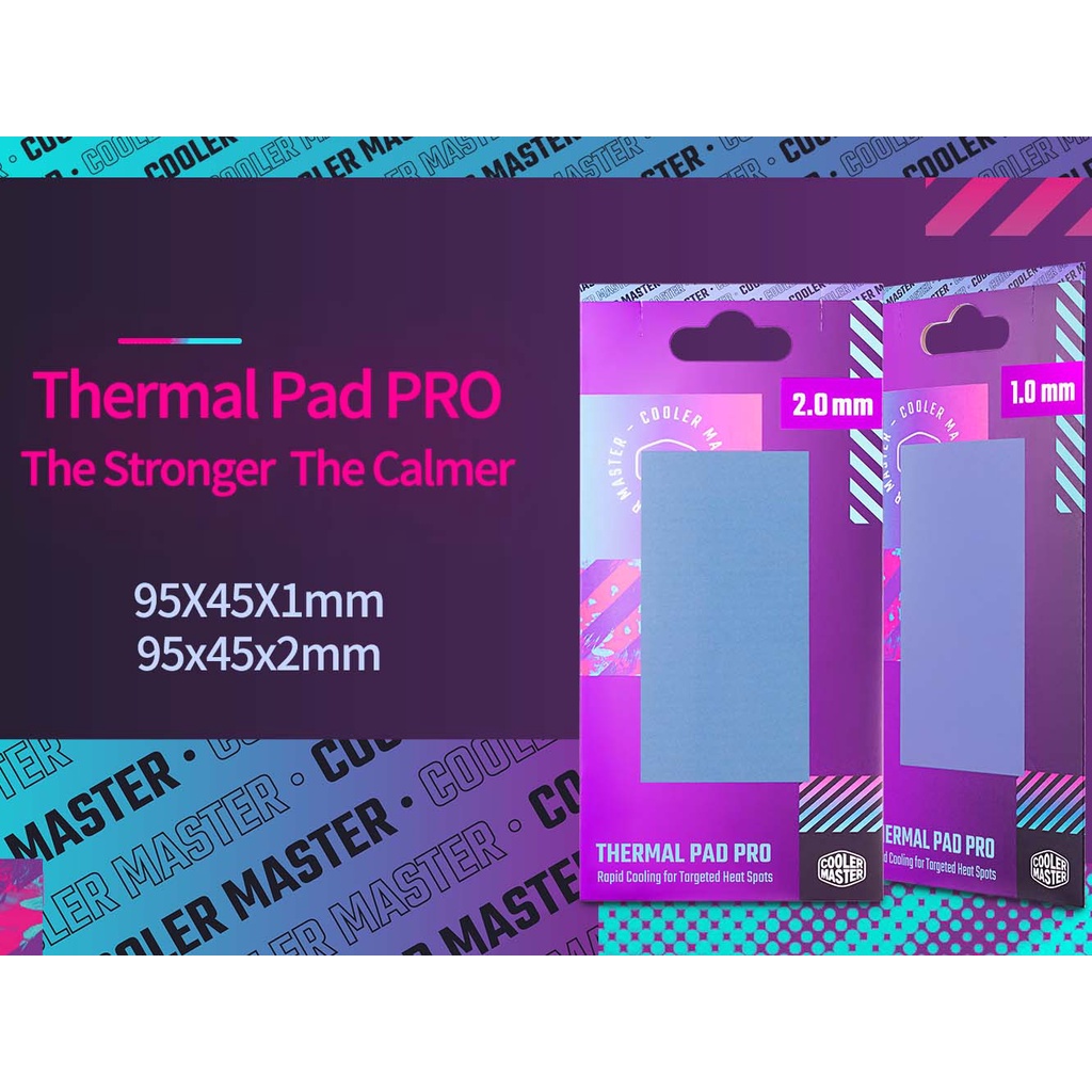 Cooler Master Thermal Pad 15.3W/m.K Thermal Conductivity 95X45X1mm/2mm