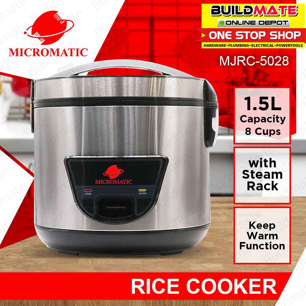 MICROMATIC Jar Rice Cooker with Steamer 1.5L 8 CUPS MJRC5028 •BUILDMATE• Shopee Philippines