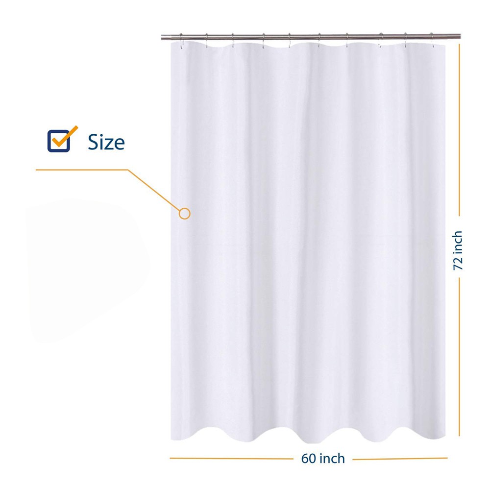 Fabric Shower Curtain 72x60 Mildew Resistant Washable Water Repellent ...