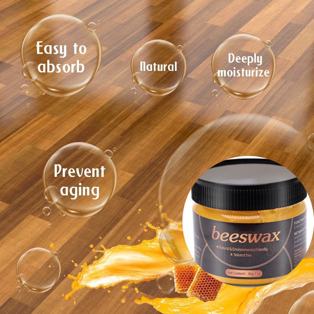 Beeswax Wood Restoration and Leather Care Waterproof Solution 80G All