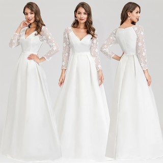 white casual dress for civil wedding