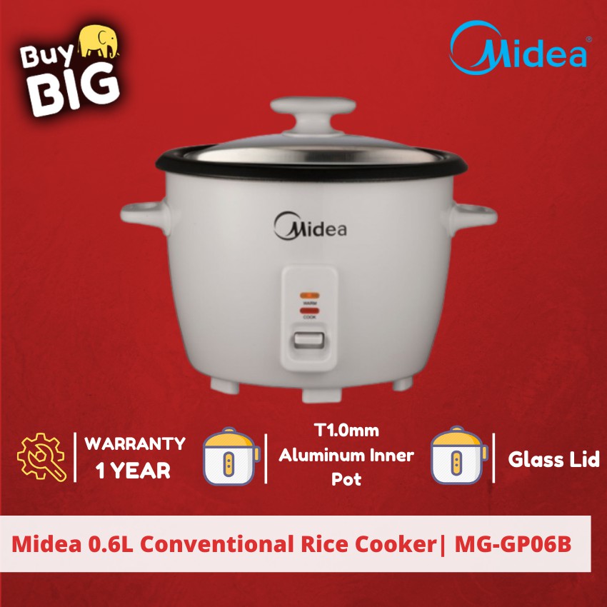 Midea 0.6L Conventional Rice Cooker with aluminum inner pot MGGP06B