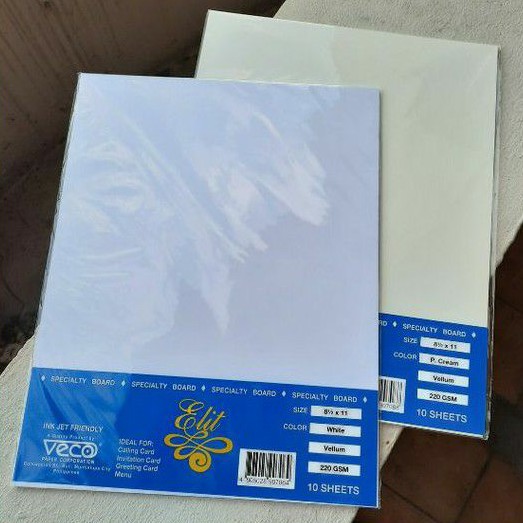 Elit Vellum Specialty Board White/Colored (220GSM) Shopee Philippines