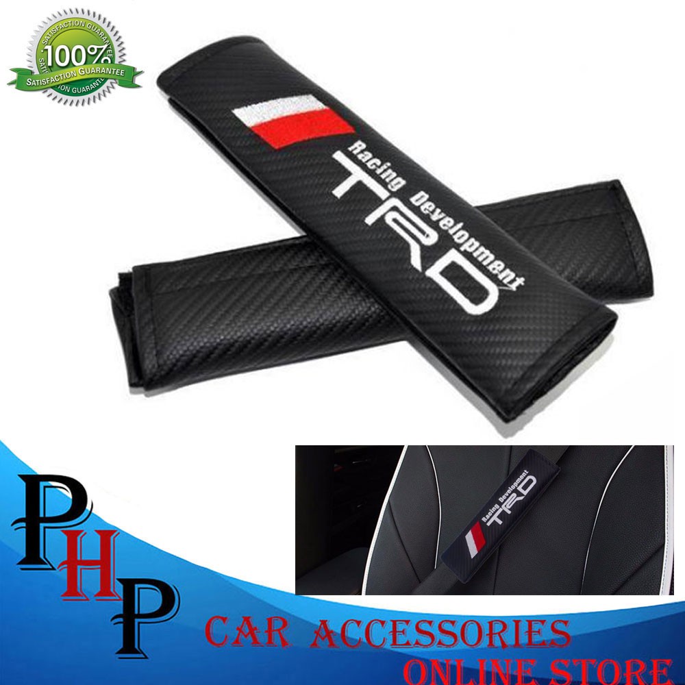 2pcs SBCTrd1 TRD Carbon Fiber Seat Belt Shoulder Pads Strap Harness
