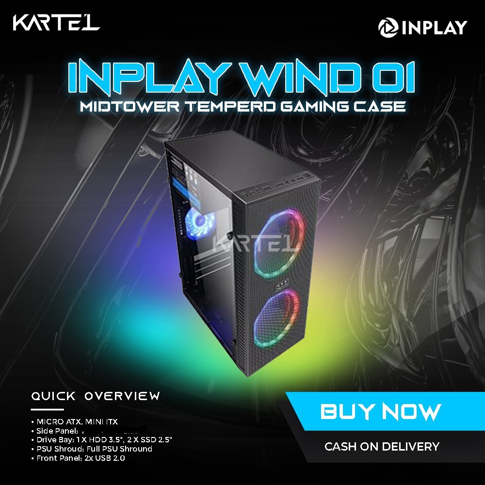 INPLAY WIND 01 MATX Gaming Case Budget Gaming CPU Acrylic Case | Shopee ...