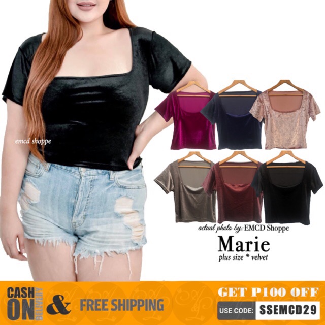 plus size velvet top