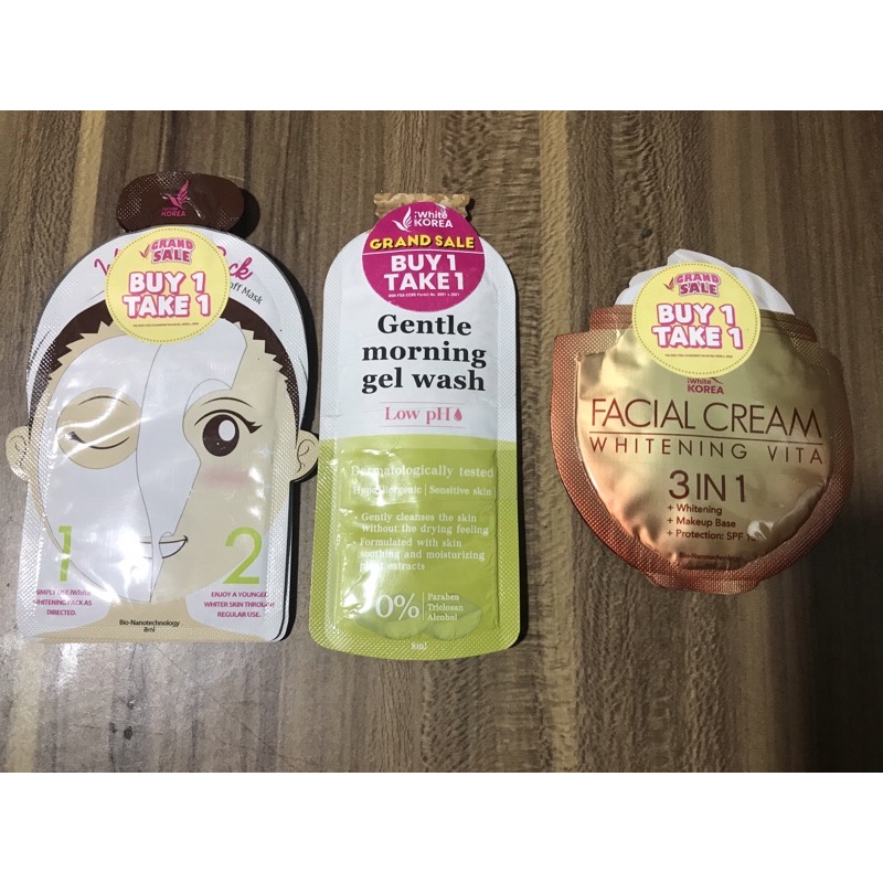 Buy 1 Take 1 iWhite Korea Facial Cream/Gel Wash & Whitening Pack