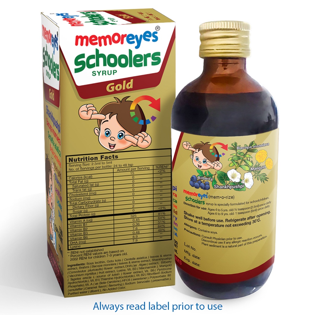 MemorEyes Schoolers Brain And Eye Supplement Memory Enhancer For Kids ...