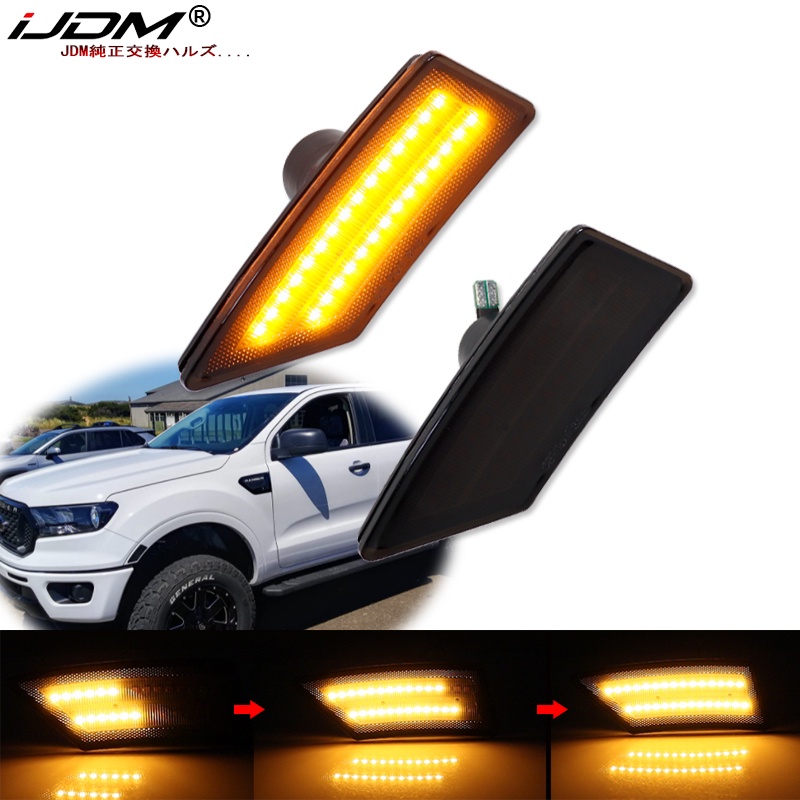 iJDM Sequential Blink Amber Strip Front Side Marker Light Fender Lamp