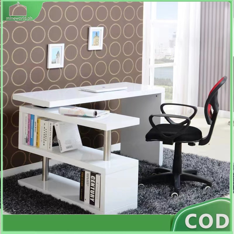 COD Computer Table Study desk 3layer bookshelf 360°rotating bookshelf