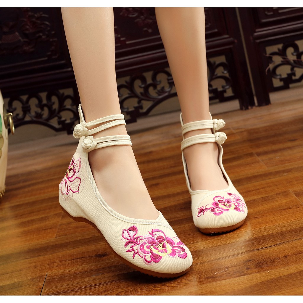 embroidered mary janes