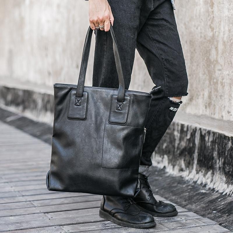 Men Leather Business Tote Bag Shoulder Bag crossbody bag | Shopee ...