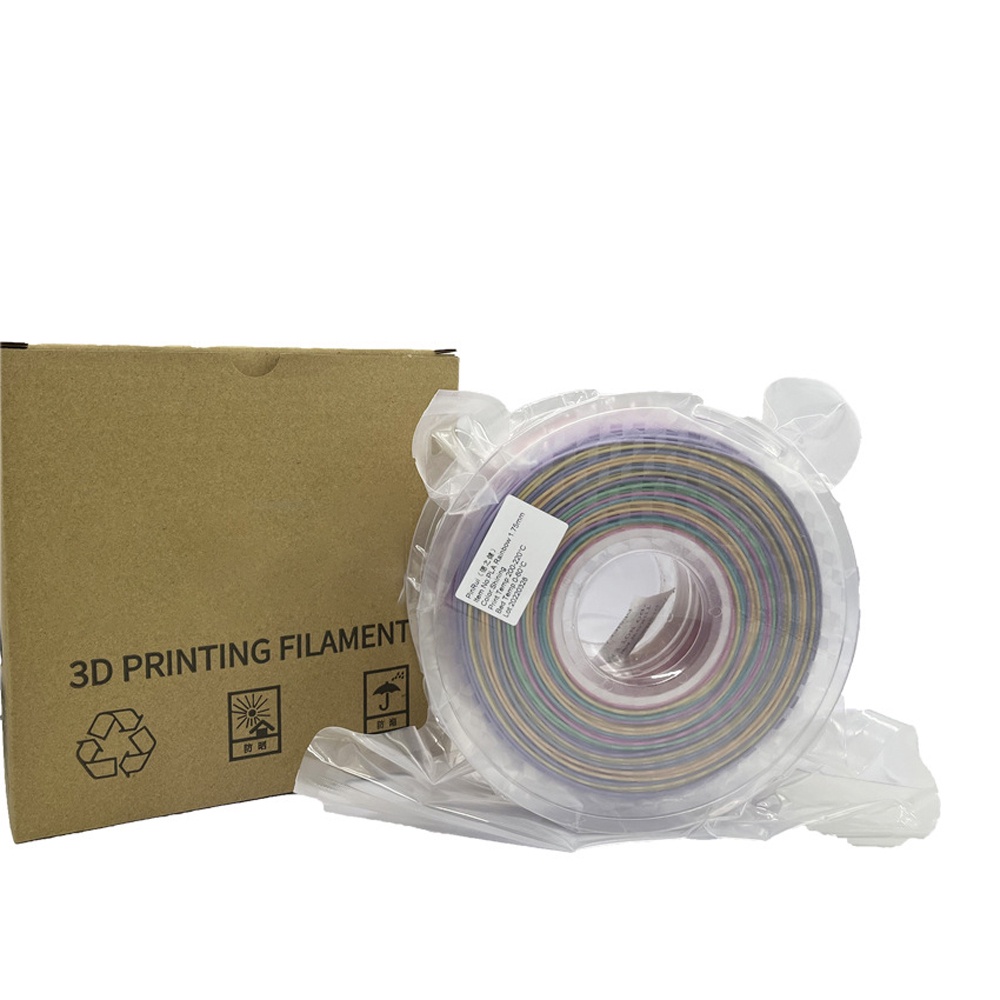 Hdt2022 2 Rolls Rainbow PLA 3D Printing Filament 1.75mm 1 Roll For Children Creative Model Materia