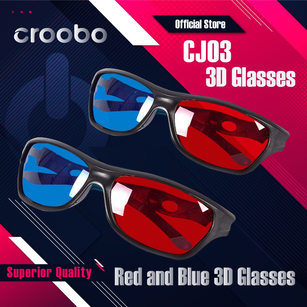 Croobo Cj03 Black Frame Universal 3d Plastic Glasses