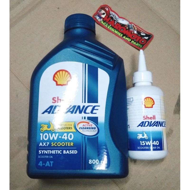 Shell advance AX7 for scooter 800 ml with She'll advance gear oil 120