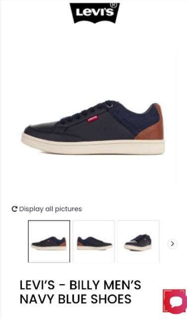 Levi's Billy Men's Navy Blue Sneakers | Shopee Philippines