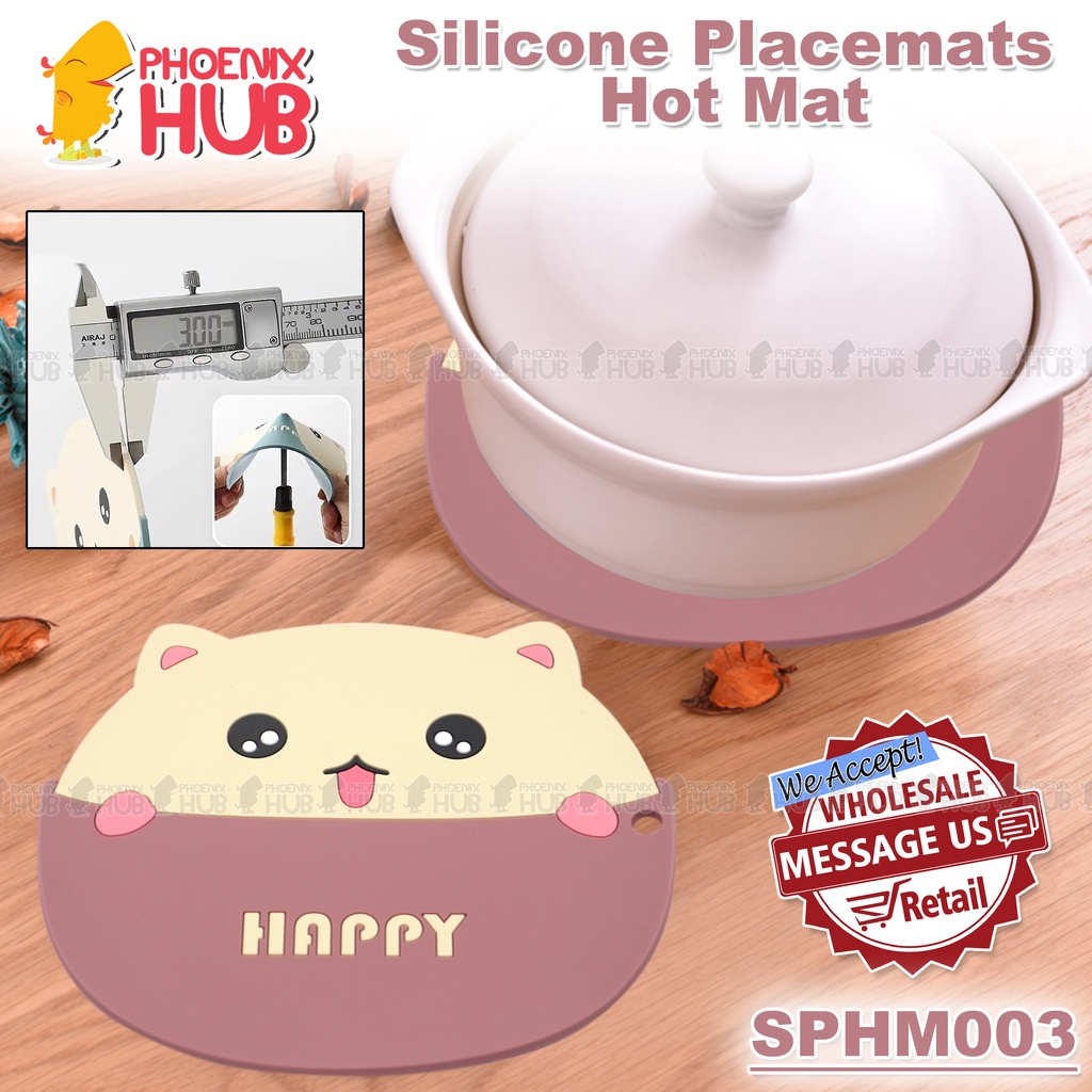 Phoenix Hub SPHM003 Cute Cartoon Anti-slip Placemat Animals Cup Holder Mat Kitchen Accessories