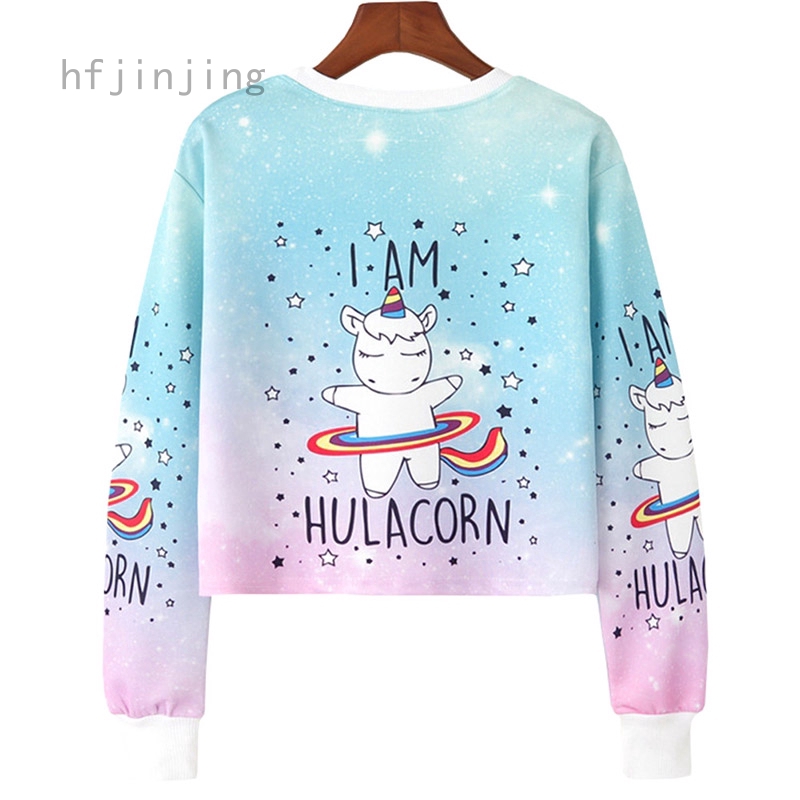 unicorn crop hoodie