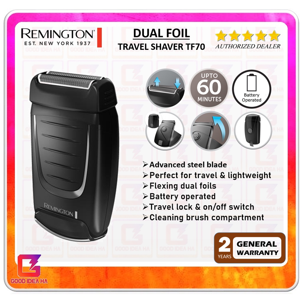 Remington Dual Foil Travel Shaver TF70 (2 YEAR WARRANTY) Shopee