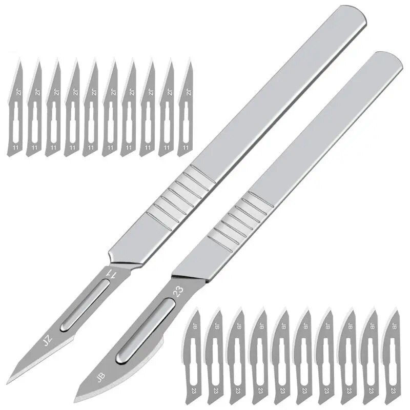 HOT 10pc Carbon Steel Carving Surgical Scalpel Blades Handle Scalpel