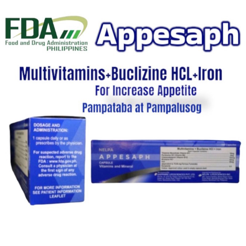 APPESAPH-Multivitamins+Buclizine+HCI+Iron(Appetite Stimulant)