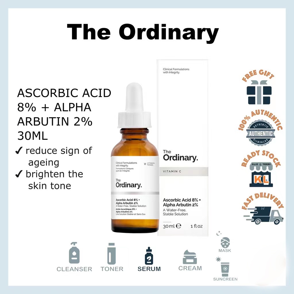 The Ordinary Ascorbic Acid 8 + Alpha Arbutin 2 Solution Antioxidant
