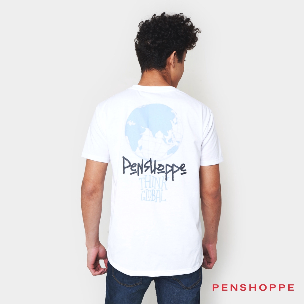Penshoppe Relaxed T-Shirt With Front And Back Print For Men (White) |  Shopee Philippines