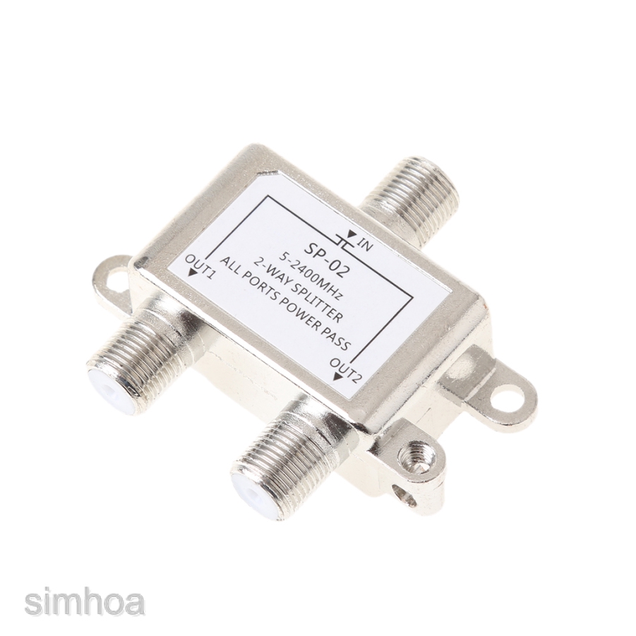 2 Way 5-2400MHz Coaxial Splitter for RG6 RG59 Coax Cable HDTV Satellite ...