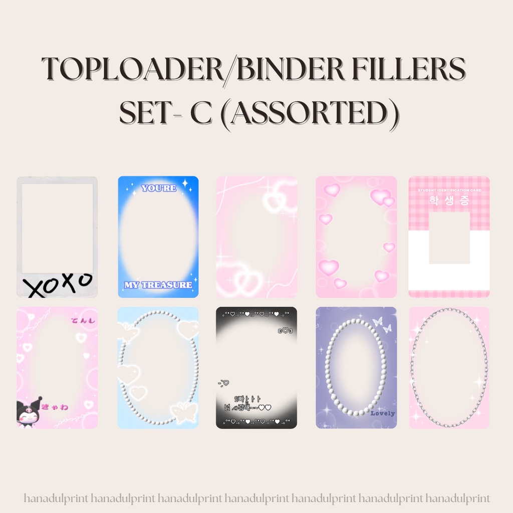 Toploader & Binder Fillers SET C (Assorted) Shopee Philippines