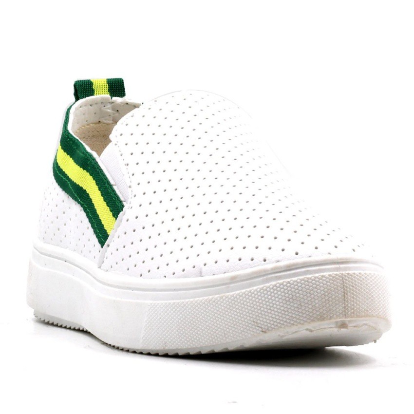 green slip on shoes