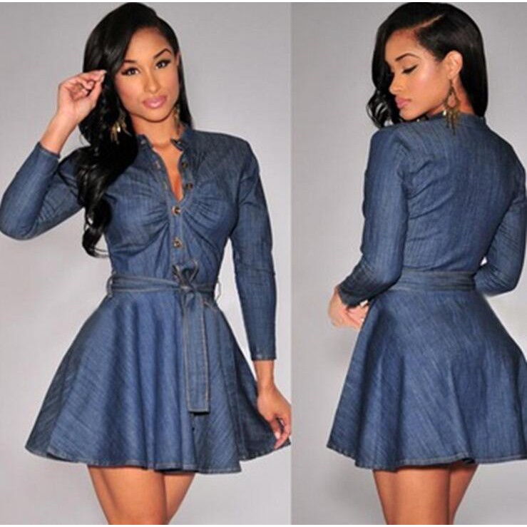 party denim dress