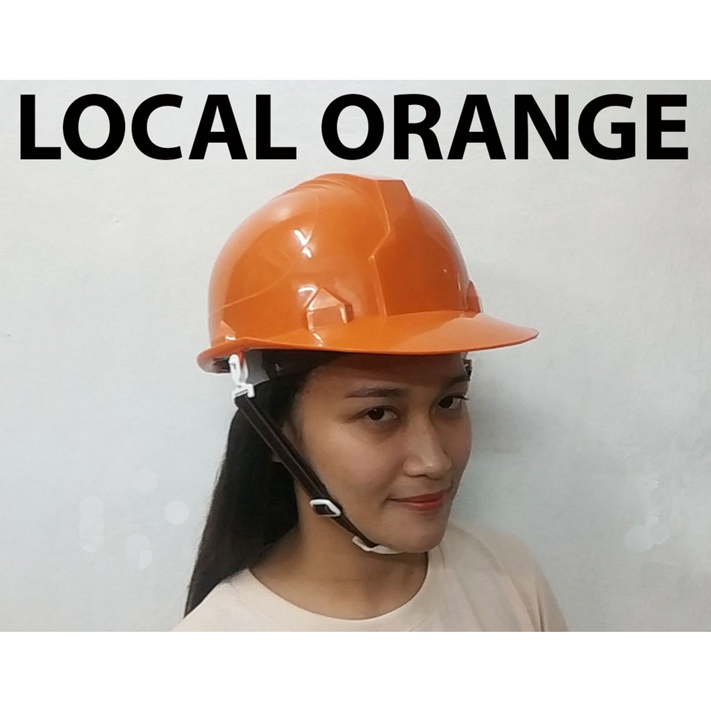 MANILA LOCAL HARD HAT WITH LINER AND CHIN STRAP HELMET ( ORANG COLOR