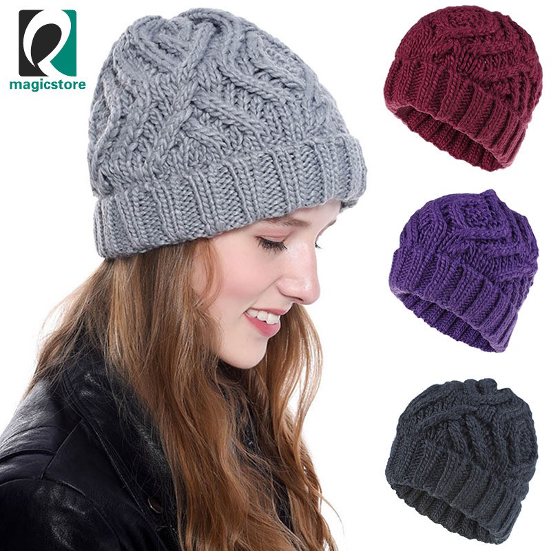 ladies knitted beanie hats